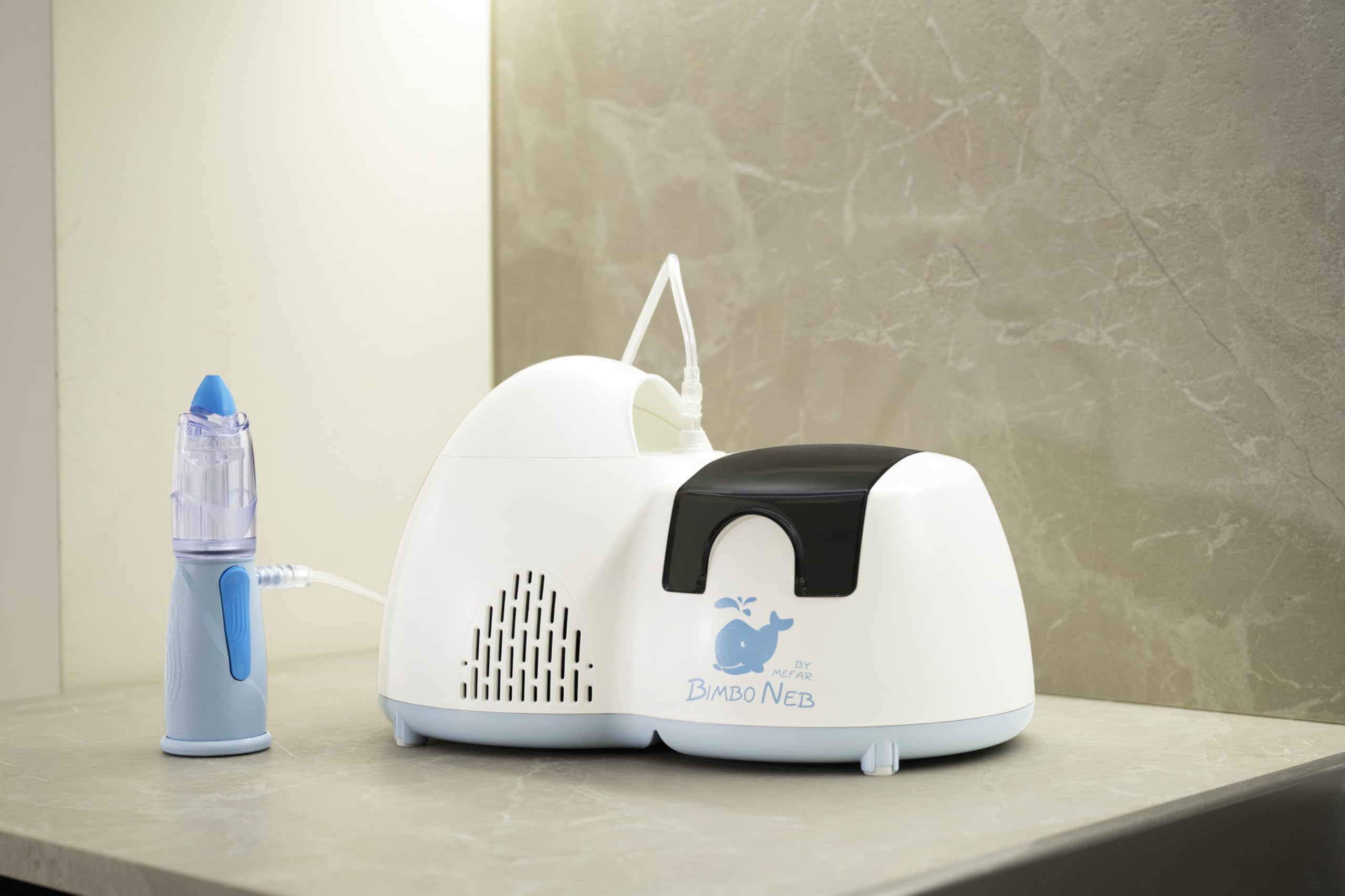 Air Liquide Healthcare, BIMBONEB, Apparecchio per Aerosolterapia per Bambini, Dotato di RINOWASH e PERFECTA, Aerosol per la Terapia Inalatoria, Trattamento Sicuro, Veloce ed Efficace