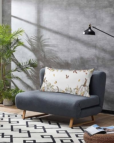 Miniatura 3 de Fundas de almohada de eucalipto y calabaza, tamaño King, fundas de almohada suaves decorativas para sofá de cuerpo largo con cierre de sobre, hojas