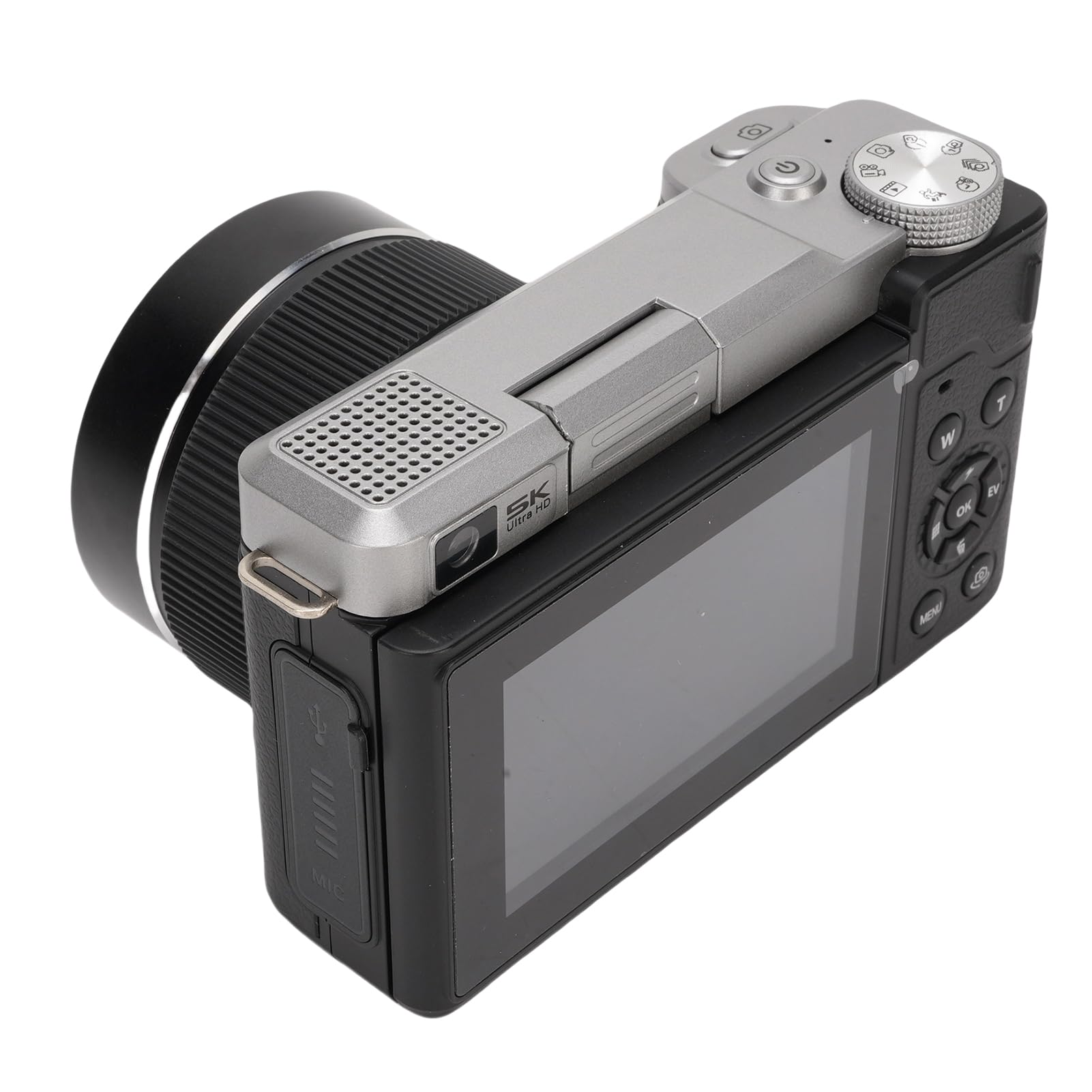 XUMIUZIY Cámara Digital 5K para Fotografía, Cámara Vlog con Enfoque Automático WiFi y Zoom Dual de 18X con Pantalla Abatible de 3"