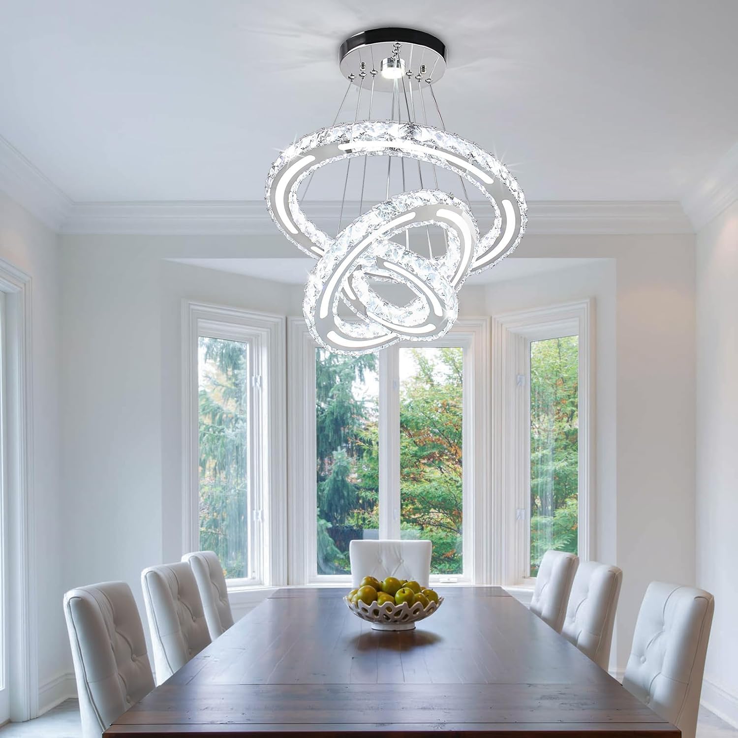 CXGLEAMING Modern LED Crystal Chandelier Ceiling Lights Living Room ...