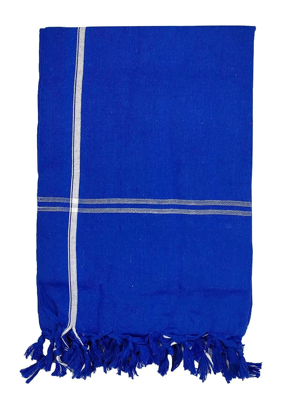 Sky* hub Cotton Gamcha Towel, Navy Blue, Travel Soft Face Body Cover Towel-image-13