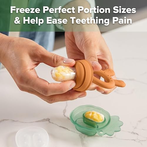 Miniatura 3 de Haakaa - Juego de comedor de frutas para bebés y bandeja de picar mini congelador, moldes de piruleta de leche materna para alivio de enfriamiento