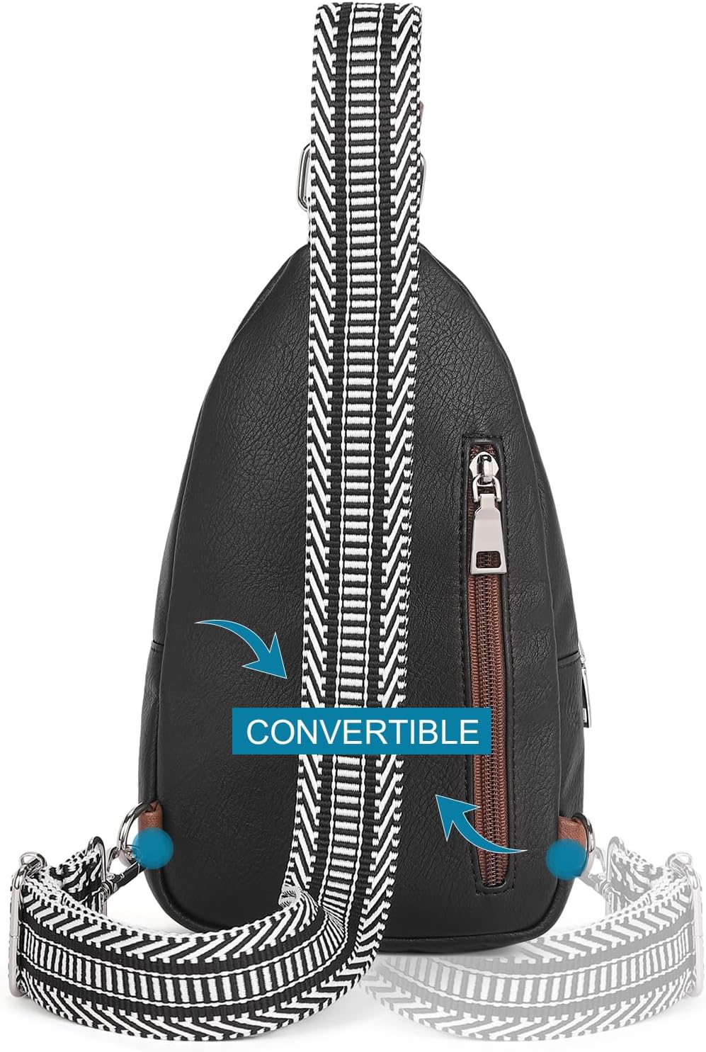 CLUCI Small Sling Bag for Women, Vegan Leather Fanny Pack Crossbody Bags for Women, Chest Bag With Guitar Strap - Image 8