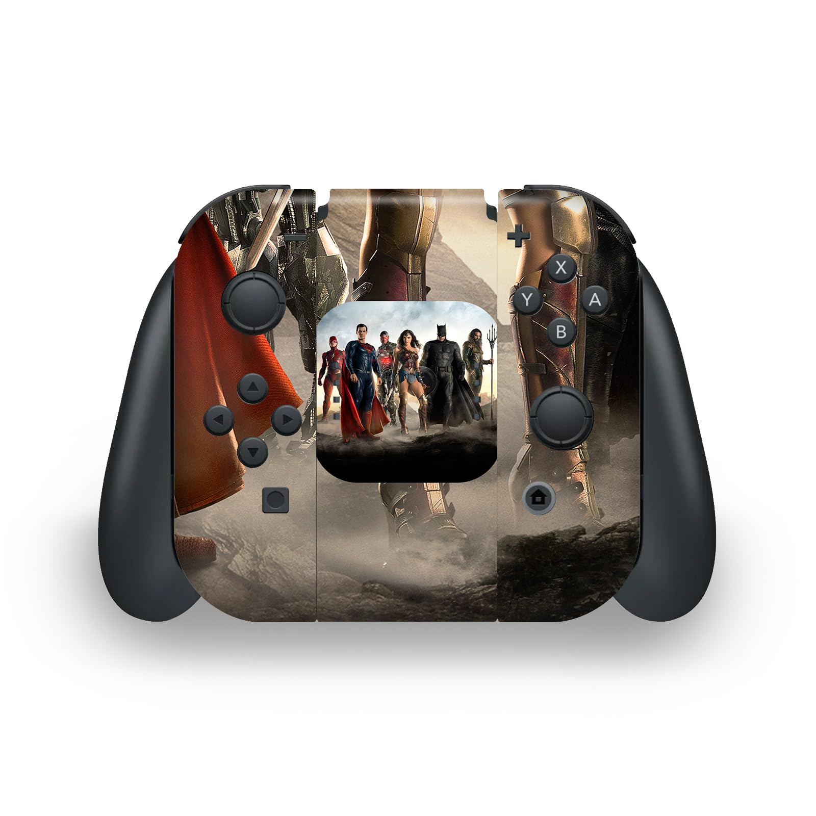 Head Case Designs sous Licence Officielle Zack Snyder's Justice League Groupe Coloré Snyder Cut Art Personnage Vinyle Autocollant De Jeu Peau Autocollant Compatible avec Nintendo Switch OLED Bundle