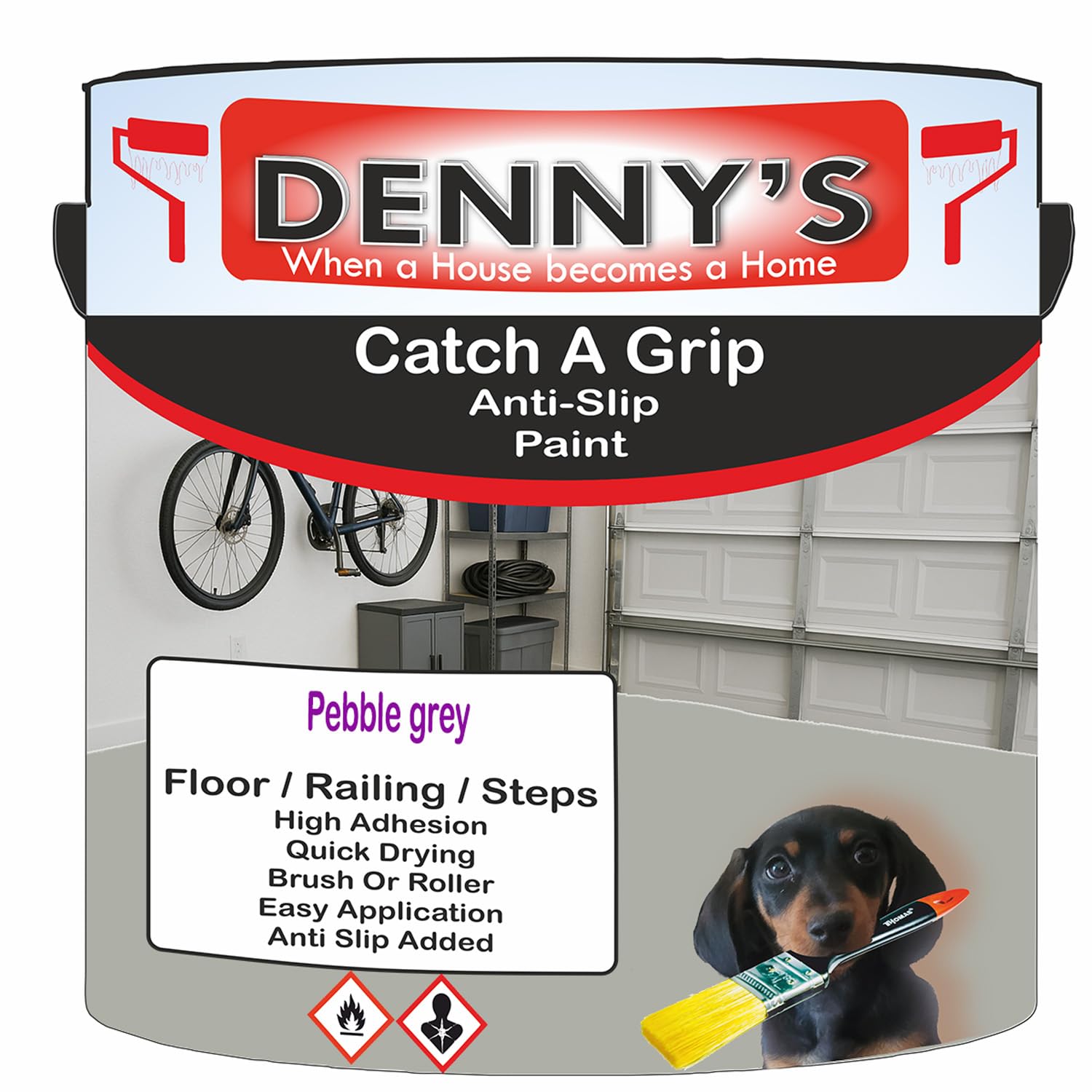 SCOOBYS PAINTS BACK IN THE MIX Catch A Grip Anti Slip Floor Paint – Non Slip Coating for Steps, Railings & Garages – 170 Colours, High Adhesion, Quick Dry, Multiple Sizes (Pebble grey, 250ml Tin)