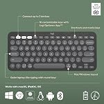 Logitech Pebble Keys 2 K380s, Multi-Device Bluetooth Wireless Keyboard with Customizable Shortcuts, Slim and Portable, Easy-Switch for Windows, macOS, iPadOS, Android, Chrome OS - Tonal Graphite
