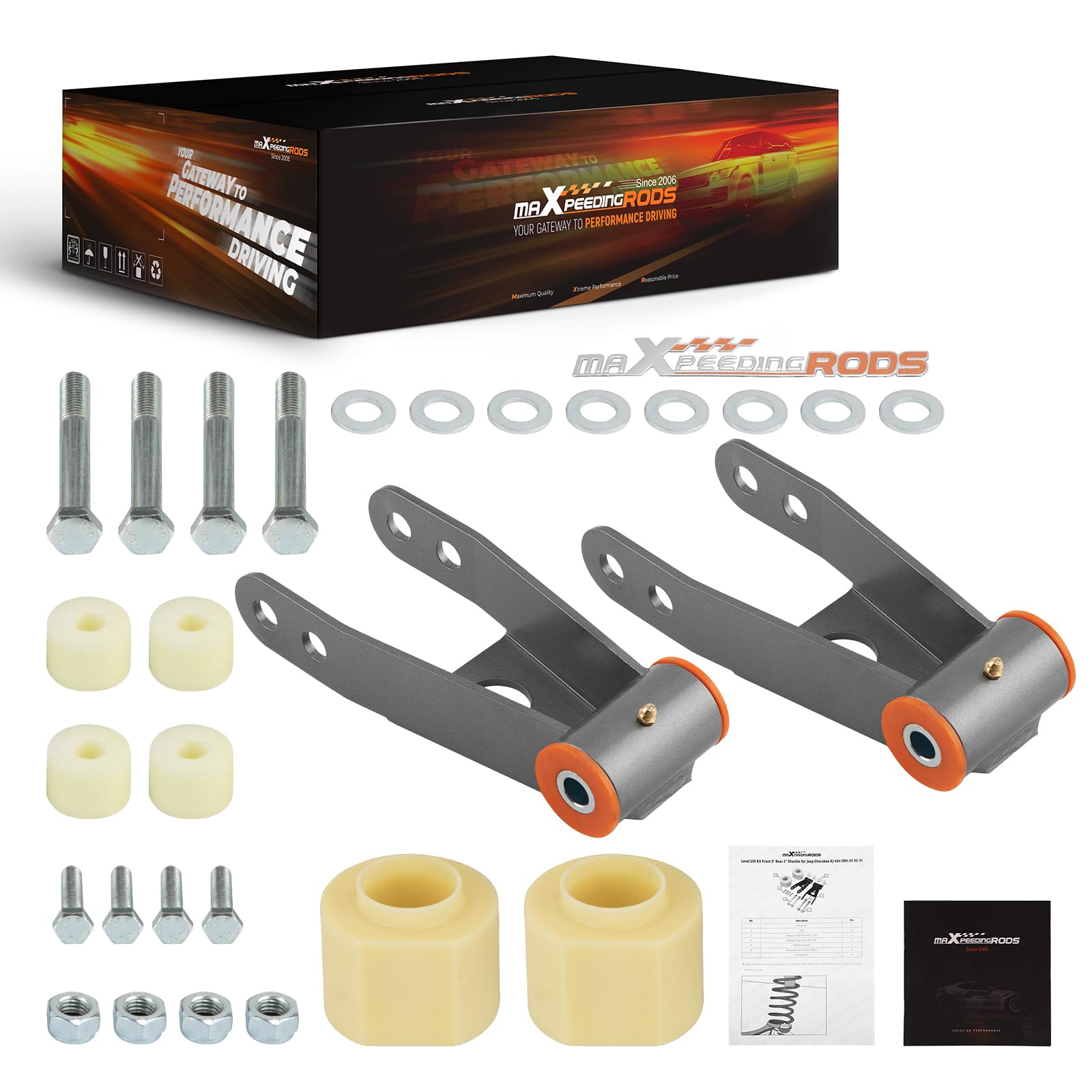 maXpeedingrods Kit de elevación de 3'' + 2'' para Jeep Cherokee XJ 4WD 1984-2001