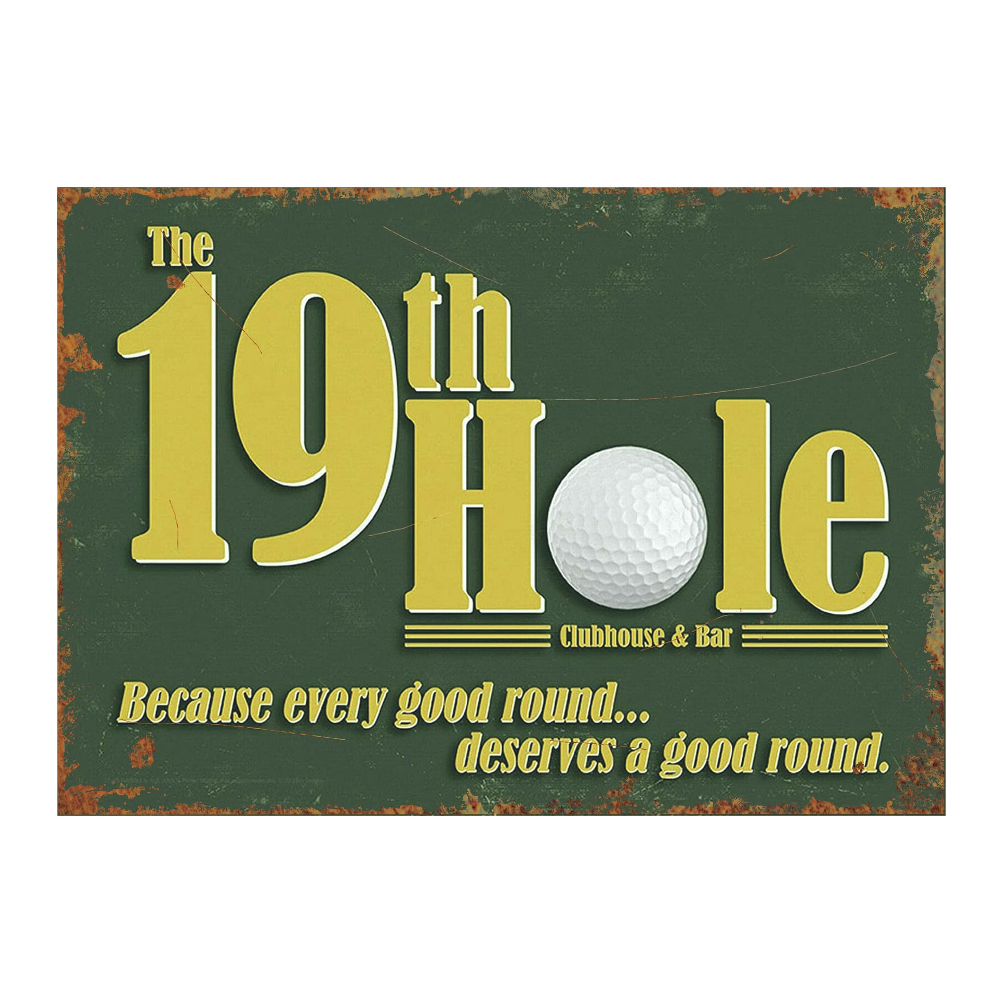Golf 19th Hole Metal Sign Funny Man Cave Garage Bar Gift For Him Enamel Sign Vintage Retro Old Signage (Small A5 (200x150mm) Approx)