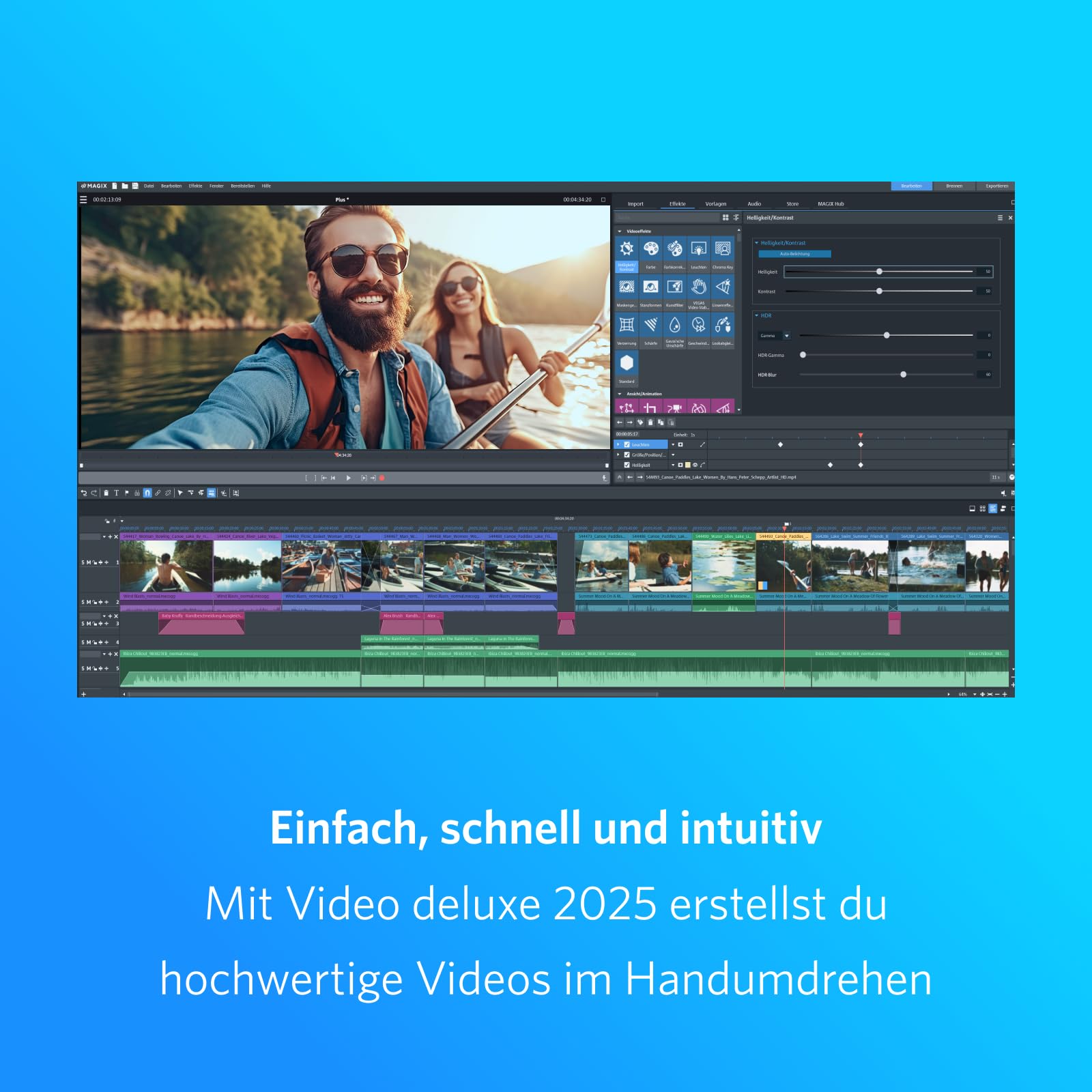 BUNDLE: MAGIX Video deluxe 2025 PLUS + BUCH - Videobearbeitung für alle | Videobearbeitungsprogramm | Videoschnittprogramm | für Windows 10/11 PC | 1 PC-Volllizenz für 2 Geräte