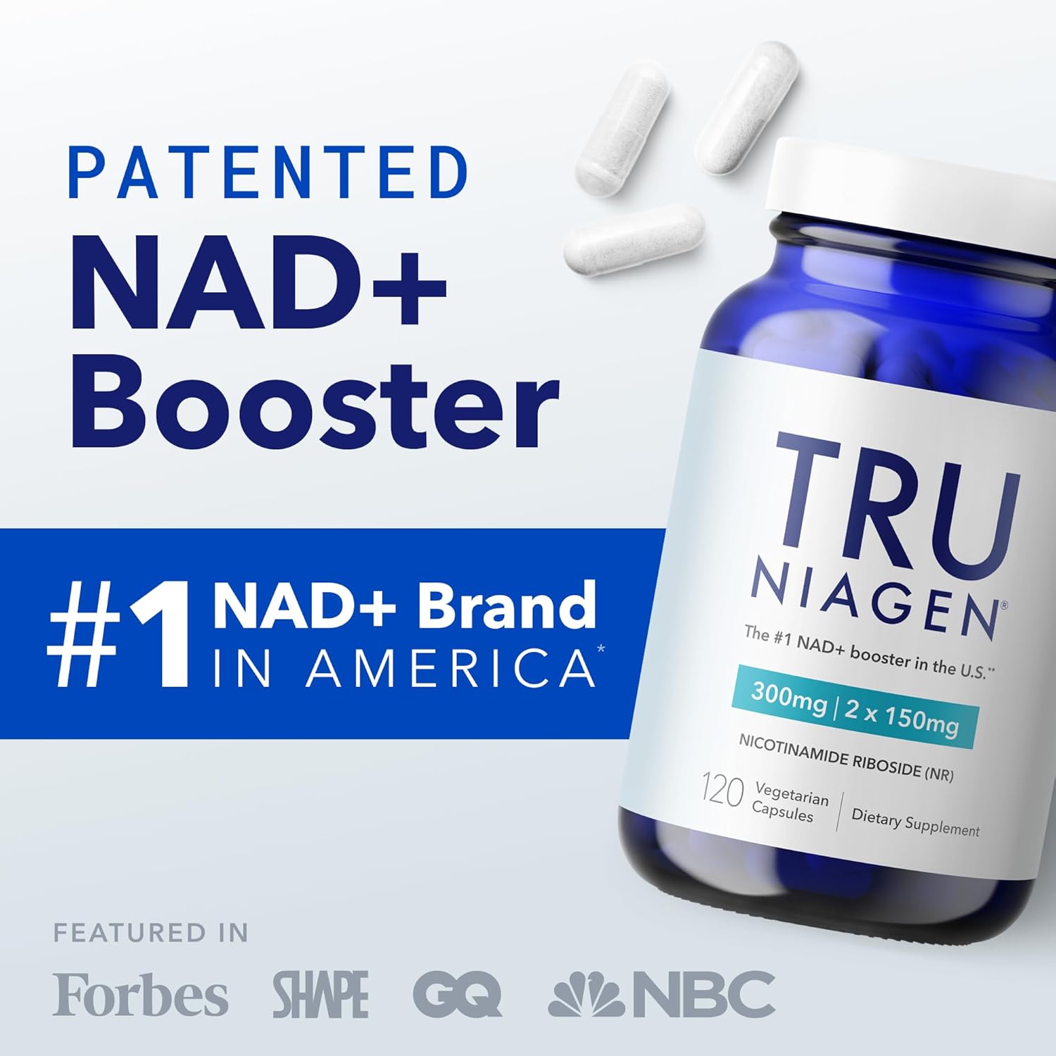TRU NIAGEN Patented NAD Supplement for Brain Function, Anti Aging & Cell Regeneration, Niagen, 60 300mg Servings | Supports Cellular Energy, Muscle | Nicotinamide Riboside (NR) Take 2 Daily | 1 Bottle - Image 5