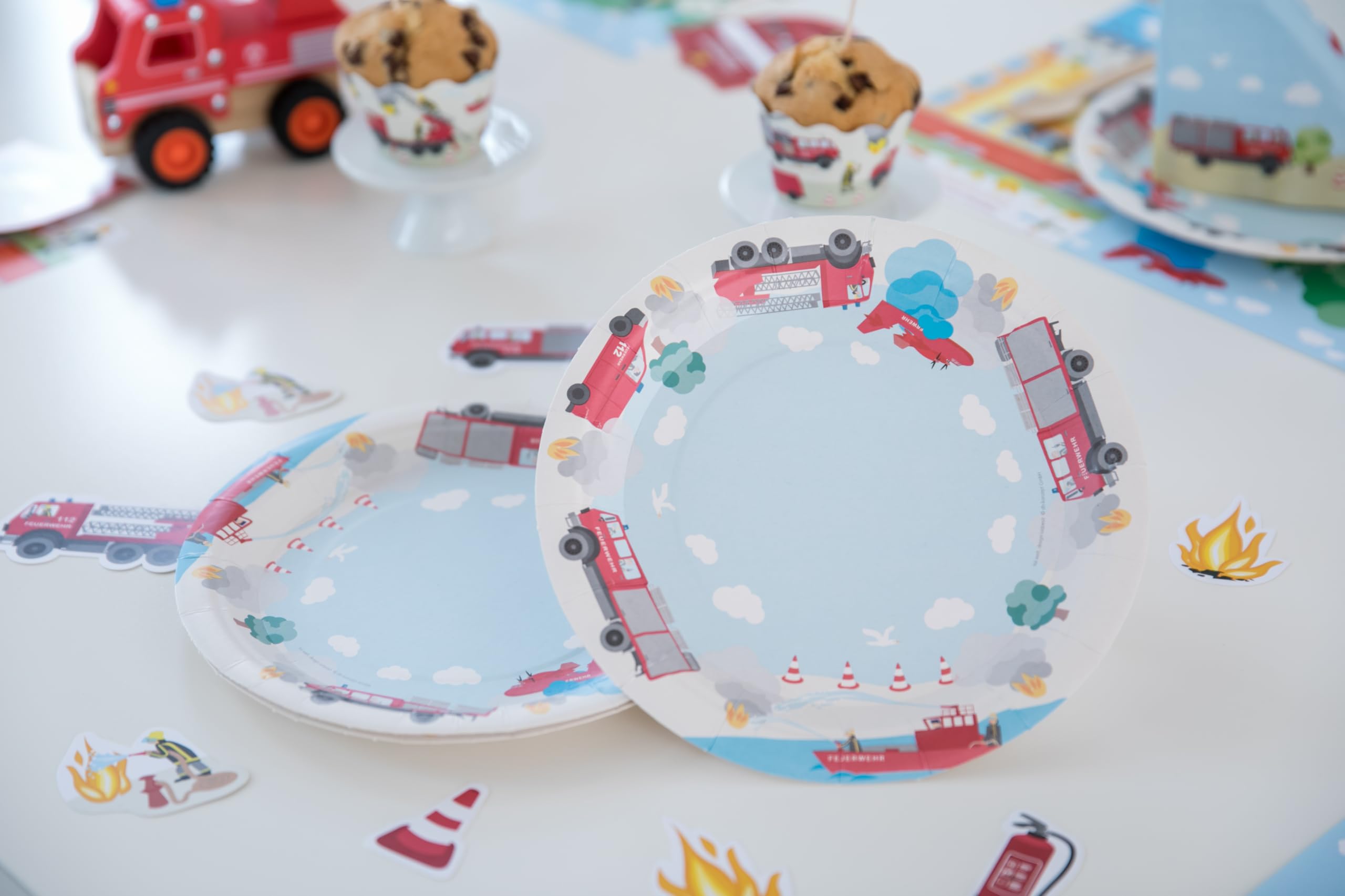 Decoratie de brandweer kinderverjaardagen van 4 jaar, decoratie voor de 4e verjaardag van jongen, brandweerwagen folieballon, brandweerman feest