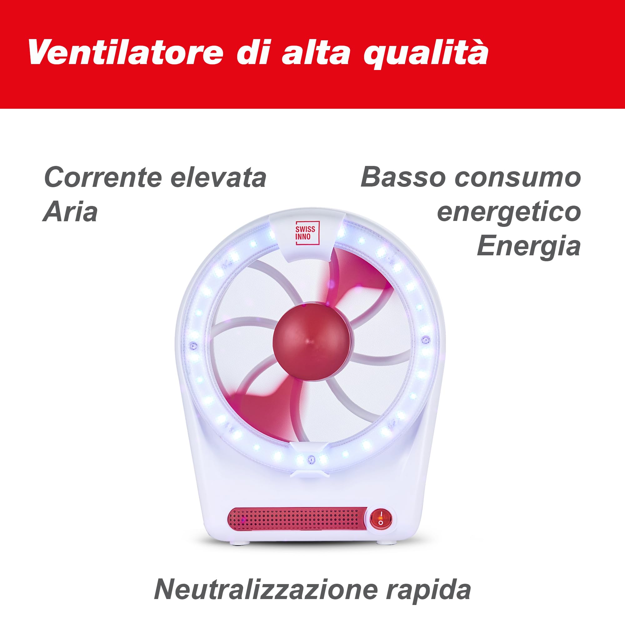 SWISSINNO Zanzariera Elettrica LED 15W - Acchiappainsetti Snapy - Cattura Ragni - Lampada Antizanzare da Interno - Trappola per Mosche e Zanzare - Uso Domestico