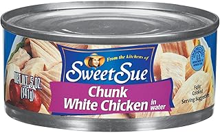 Sweet Sue Canned Chicken Breast with Rib Meat in Water - 11g Protein per Serving - Gluten Free, Keto Friendly - White Chicken Chunks Great for Snack, Lunch or Dinner Recipes - 5 oz (Pack of 1)