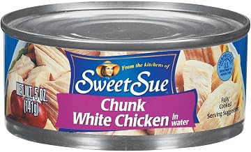 Sweet Sue Chunk White Chicken in Water, 5 oz Can (Pack of 1) - 11g Protein per Serving - Gluten Free, Keto Friendly - Great for Snack, Lunch or Dinner Recipes