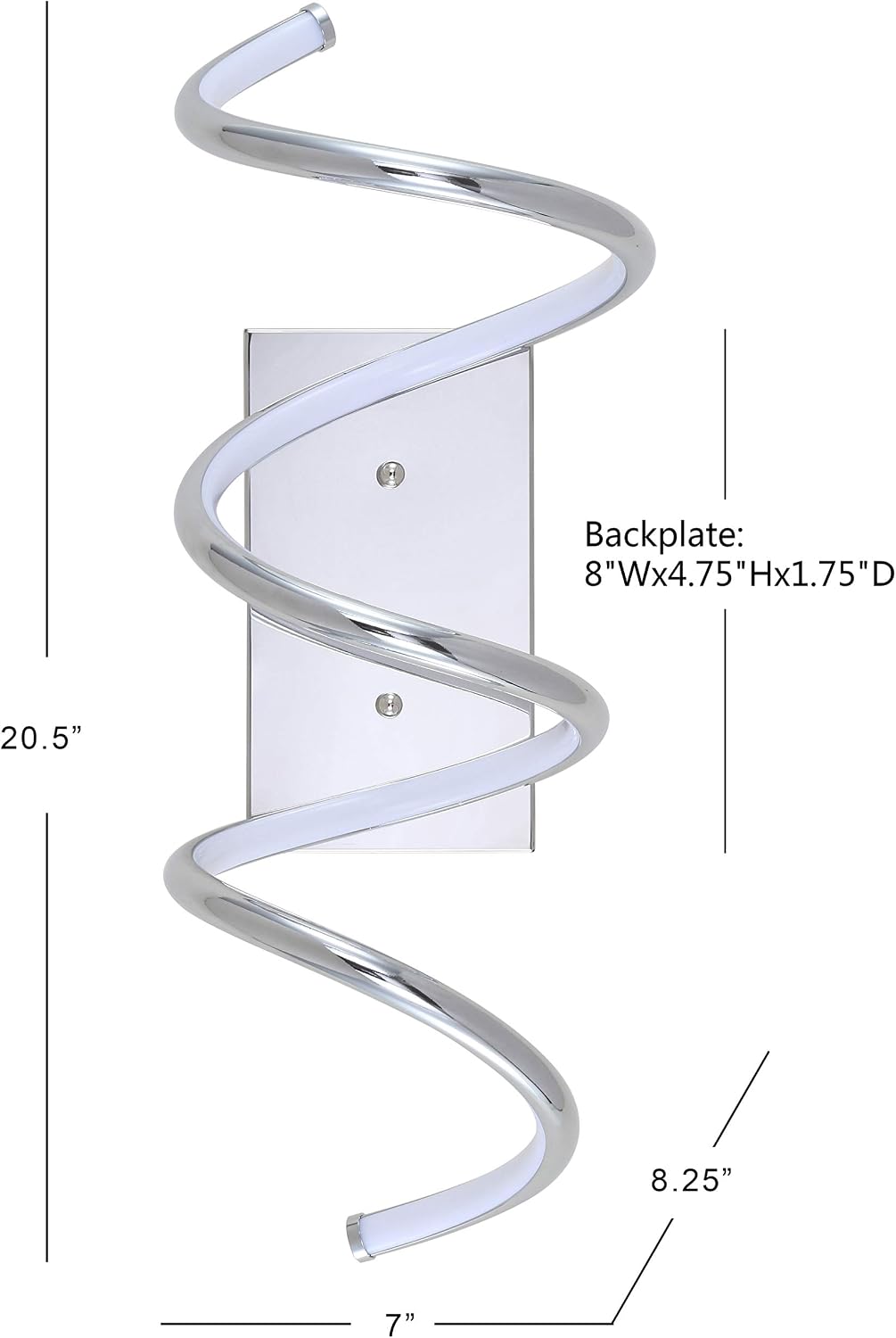 JONATHAN Y 20.5" Chrome Modern Integrated LED Vanity Light Sconce, Scribble Dimmable Metal Lighting for Bathroom Mirror, Living Room, Bedroom, ETL Listed, Hardwired JYL7025A