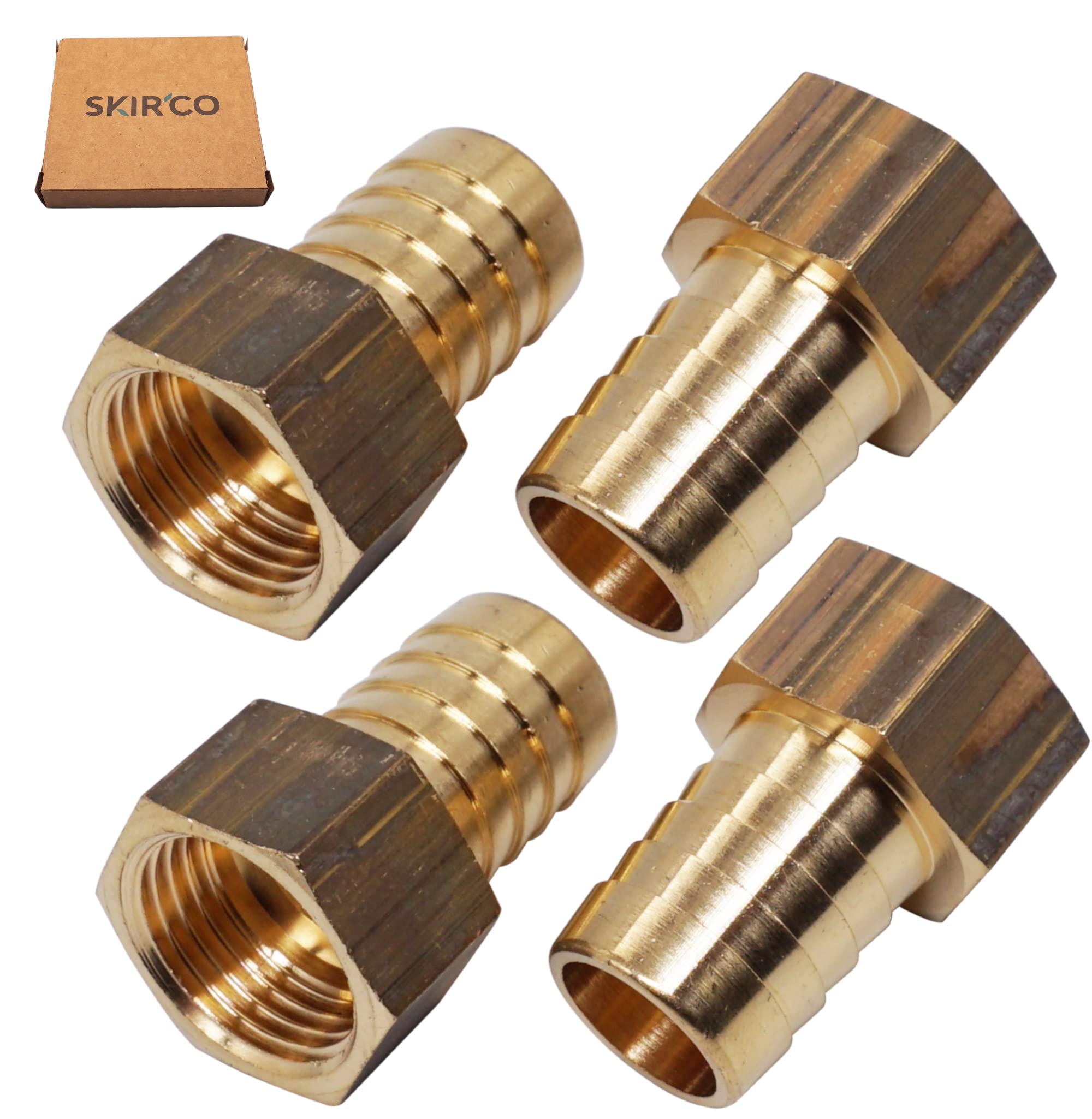 Raccordo Ottone G1/2 Femmina 10mm Barb - Per Tubi Spinati | 4 Pezzi Per Sistemi Vuoto E Fluido - Foto 2