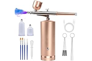 Airbrush Kit With Rechargeable Compressor: Non-Clogging Cordless Air Brush Set