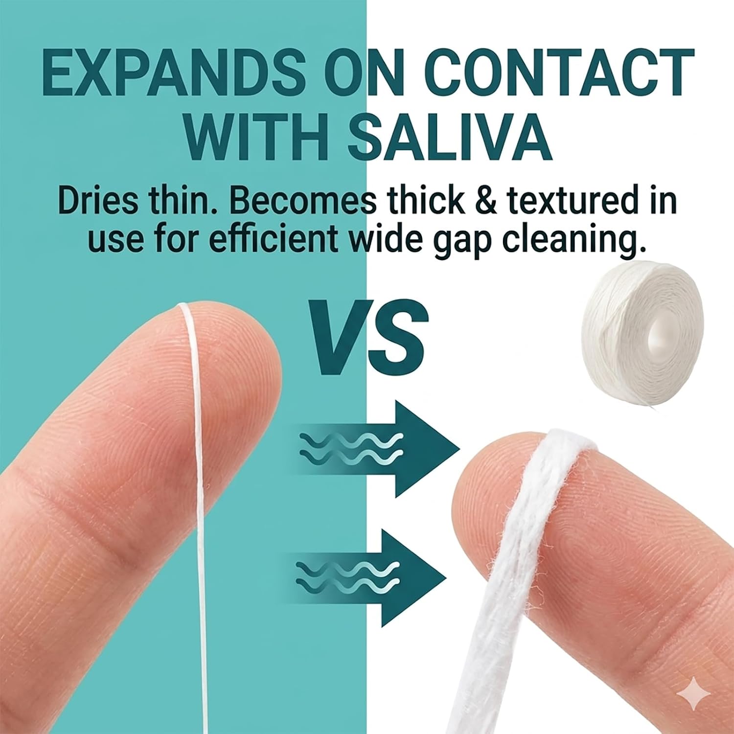 Expanding Shred-Resistant Dental Floss for Implants, Braces & Wide Spaces, Coconut Oil, Waxed, Mint (1) image 3