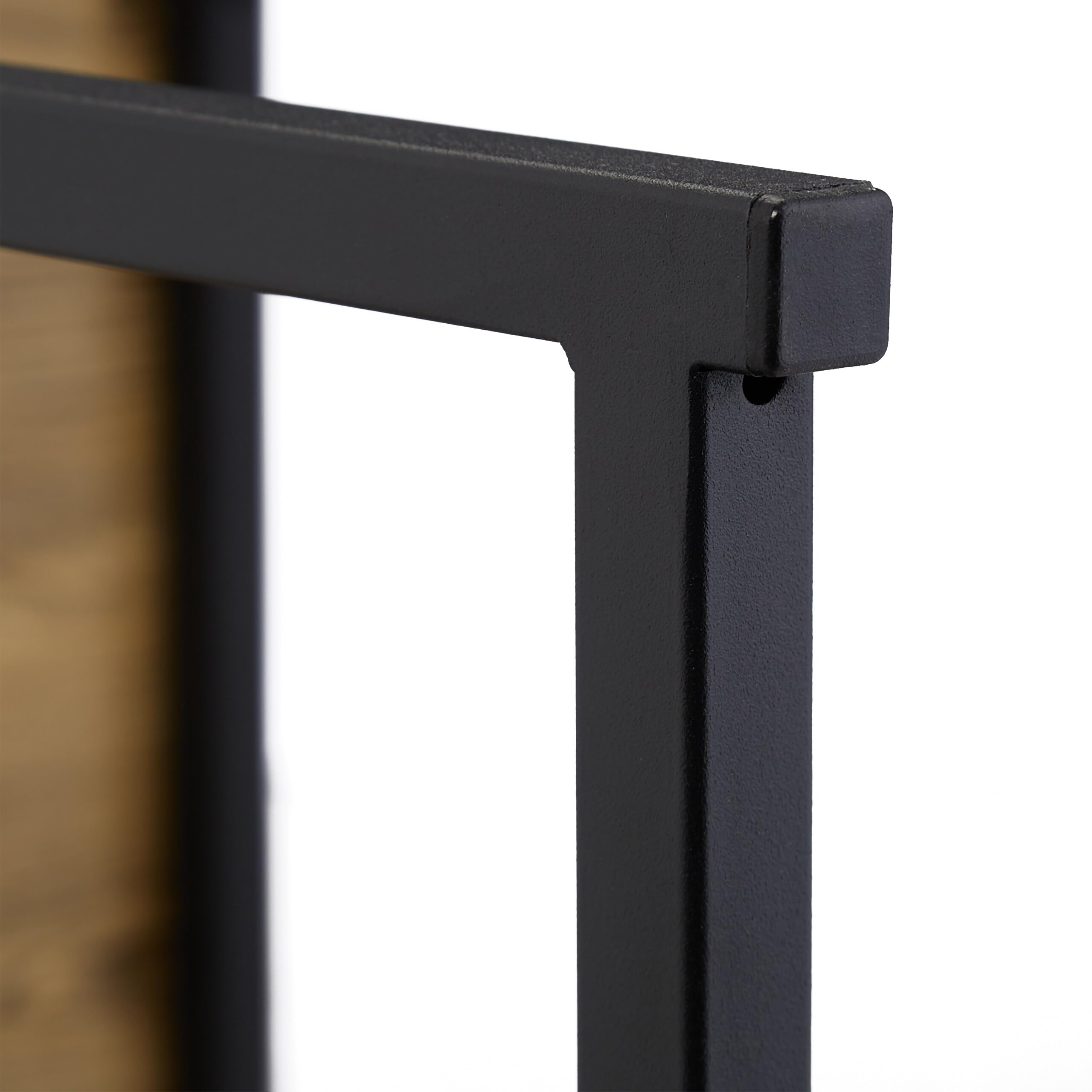 Relaxdays Set Tavolini da Salotto da 2, ad Incastro, Design Industriale, Impilabili, Moderni, Ferro, Effetto Legno/Nero