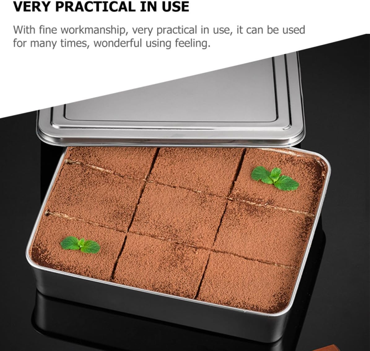 2 Pcs Stainless Steel Baking Pan Cake Tray for Meatloaf Sourdough