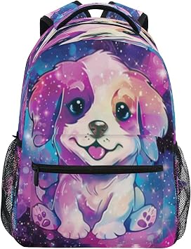 Kcldeci Toddler Backpack for School puppy dog Pink Galaxy Space Boys Girls Kids School Bags Bookbag Elementary Children Bookbags