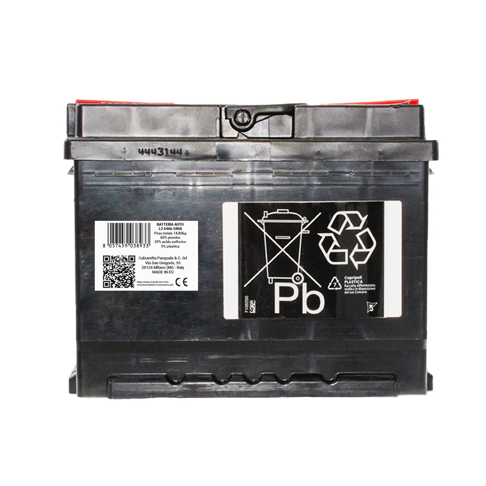 Batterie Auto Speed by SMC L264 12 V 64 Ah 610 A POSITIVE Positive A rechts (+ DX)