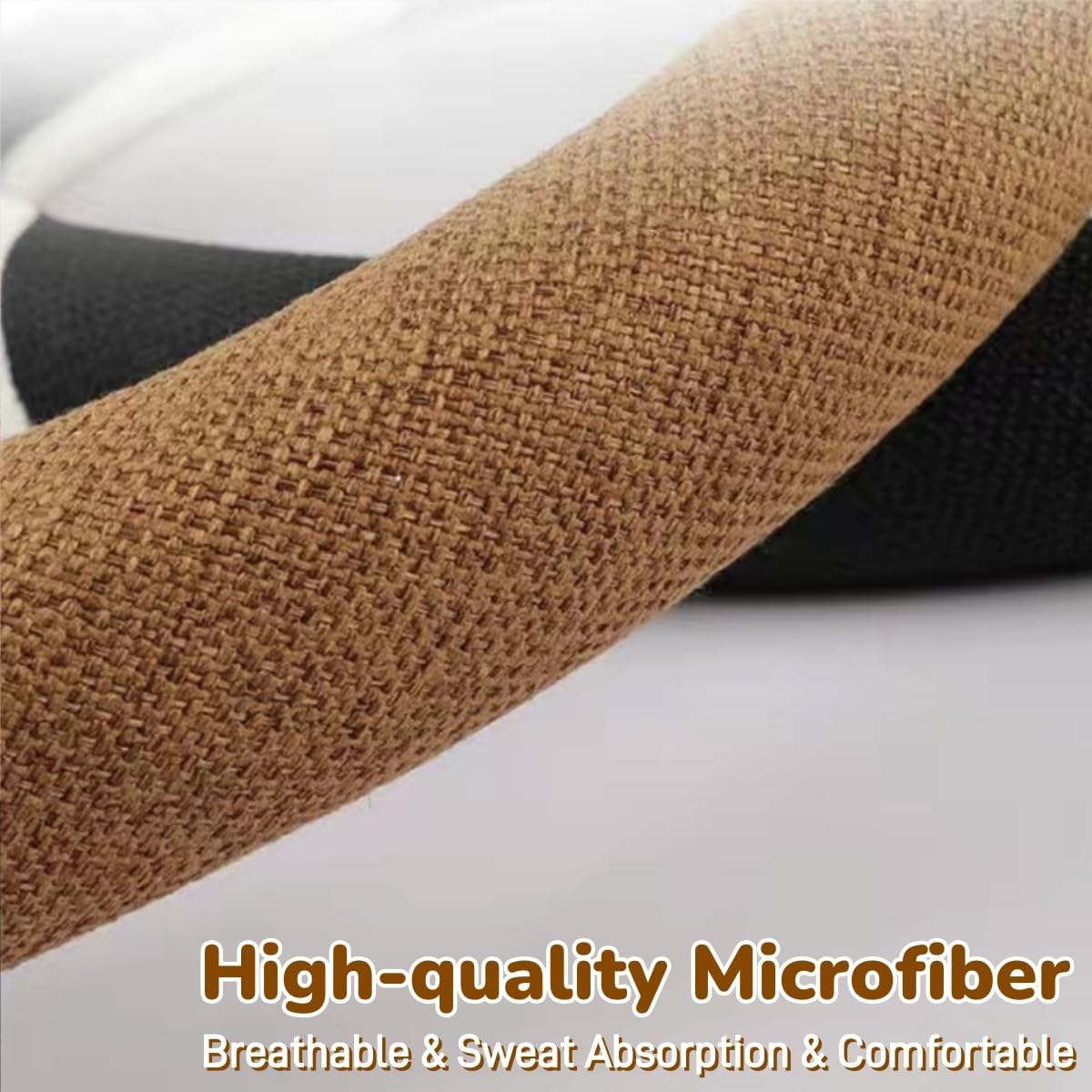 15 Inches Universal Round Car Steering Wheel Cover, Cute Dog Animal Soft Breathable Non-Slip Steering Wheel Protector Wrap (Chocolate)