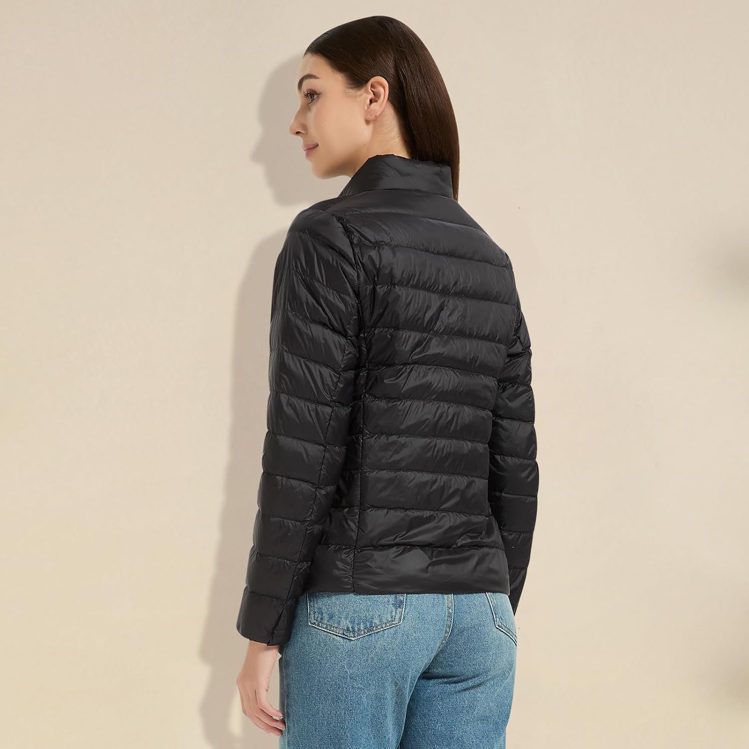 Women's Quilted Lightwight Puffer Jacket, Down Jacket Coats with Pockets, Portable Winter Coat with Storage Bag - Image 3