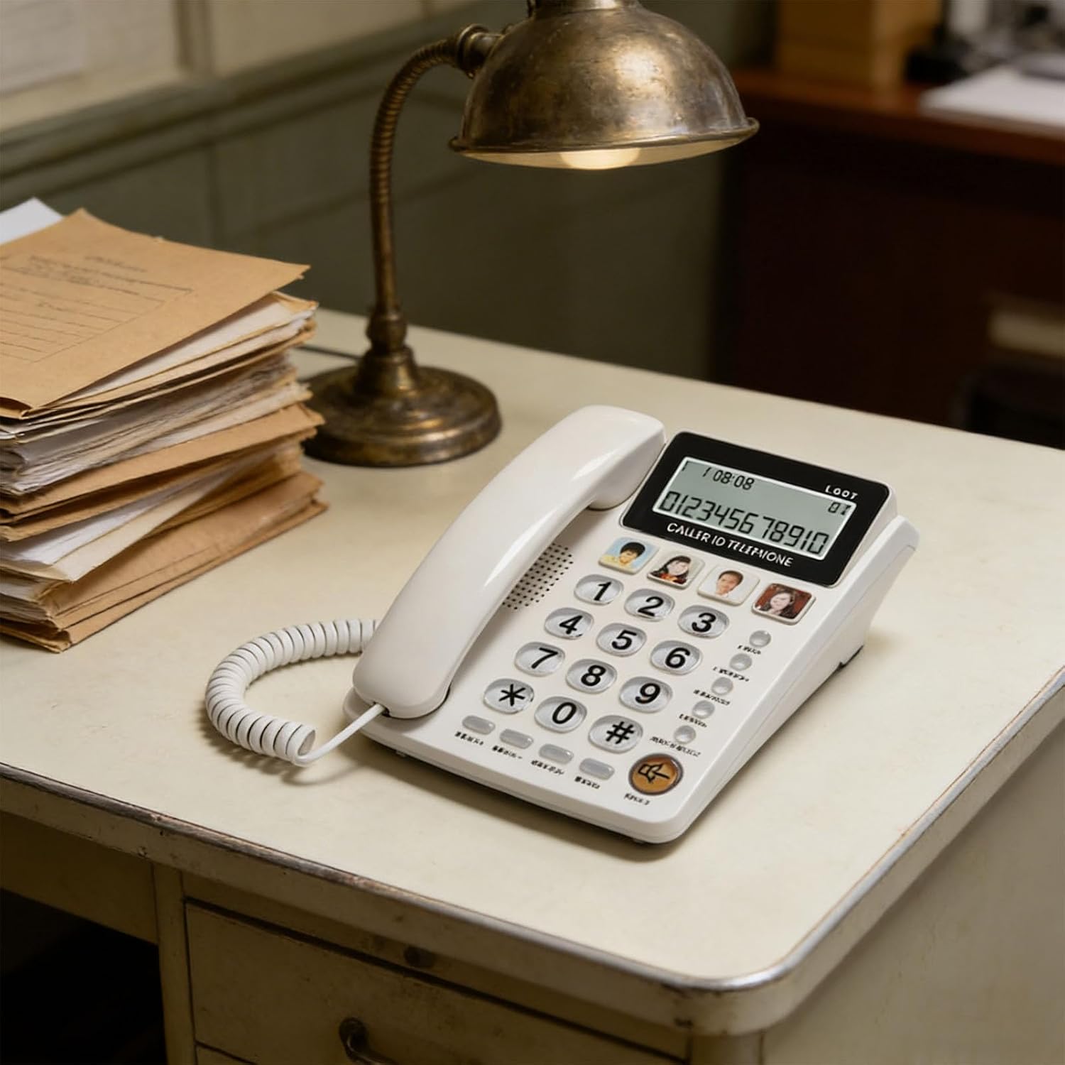 Senior Friendly Telephone Set with Oversized Button High Volumes Output and Incoming Call Display Function Big Button Telephone for Elderly