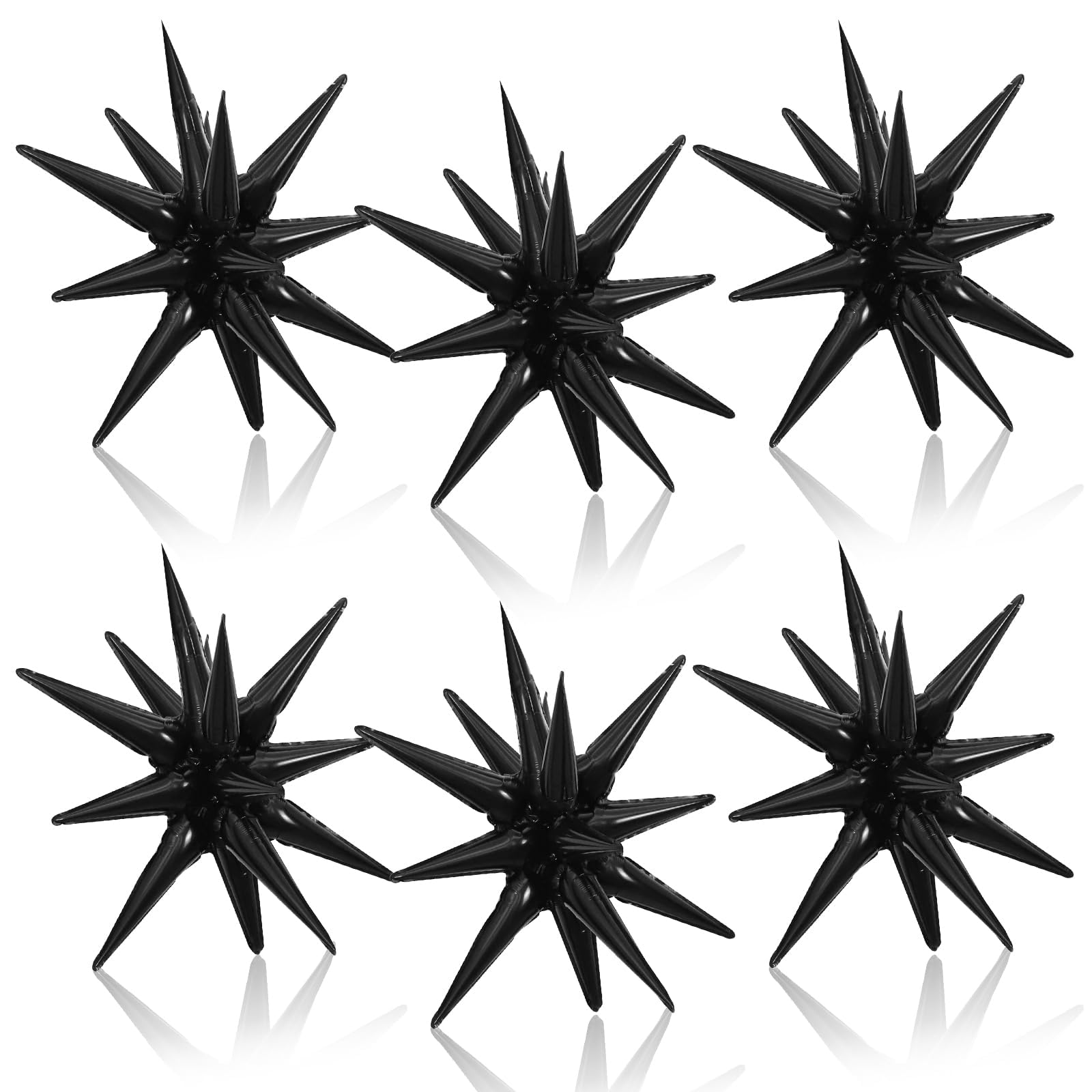 Black Star Balloons, 22 Inch Black Foil Explosion Star Balloons, Large Spike star Cone balloons for Birthday Anniversary Graduation Halloween Party
