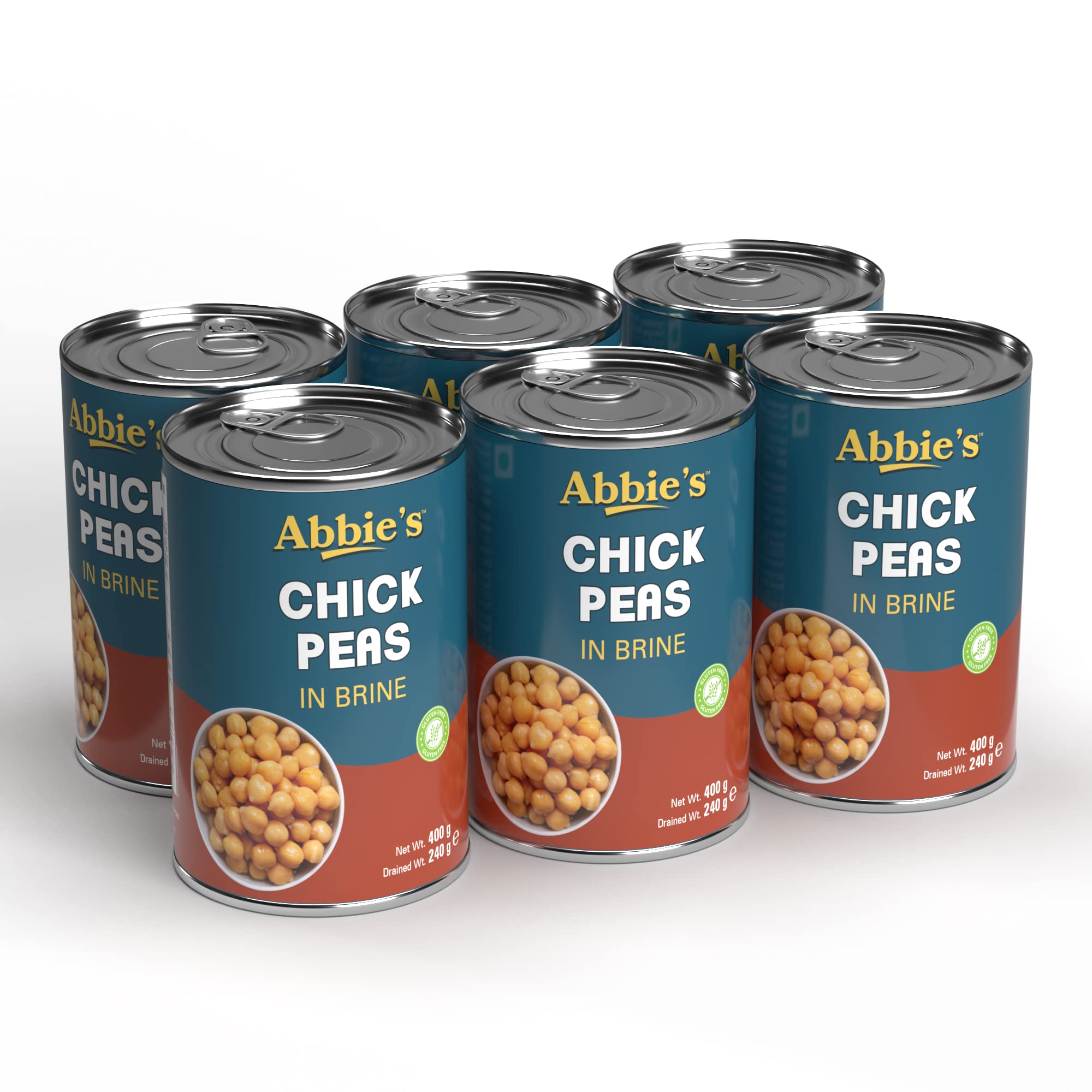 Chick Peas 2400 g (400 g X 6 units) | Precooked Chickpeas Best For Indian Curry, Salad, Boiled | Ready To Eat & Ready To Cook Chickpeas (Set of 6)