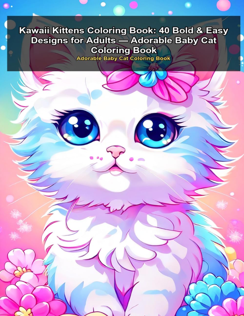 Kawaii Kittens Coloring Book: 40 Super Cute Cat Designs for Adults, Teens, and Kids | Bold Lines, Easy Coloring