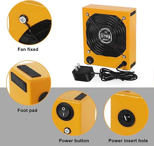 Miniatura 2 de Extractor de humo de soldadura, removedor de humo, absorbente de prevención de humo, ventilador de trabajo DIY de 12 V para estación de soldadura