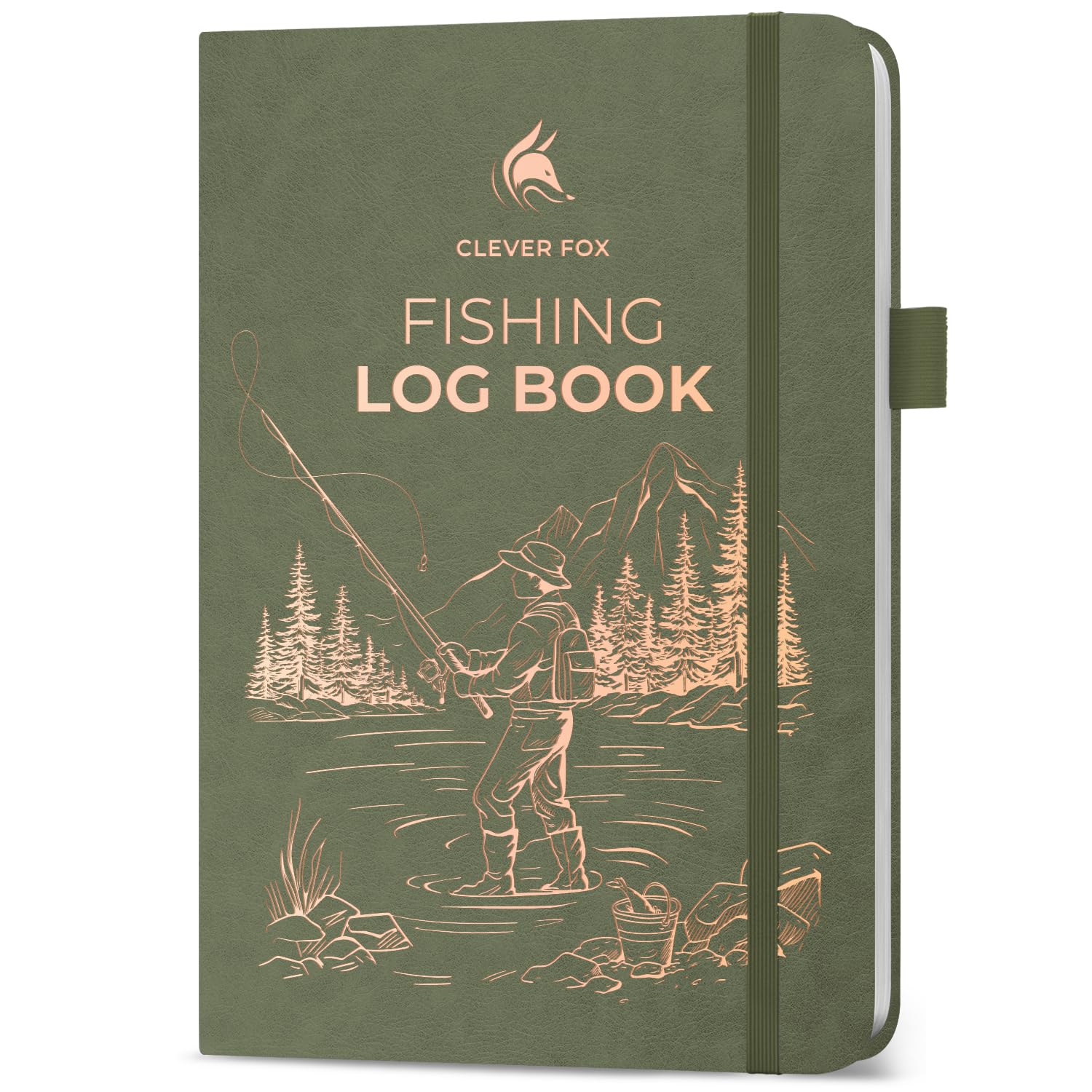 Clever Fox Clever Fox Fishing Log Book – Hardcover Fishing Journal Log Book to Record Trips, Catches & Memories – Fish-Themed Gift for Fisherman Men, Women & Kids – Fishermen Stuff & Essentials (Cypress)