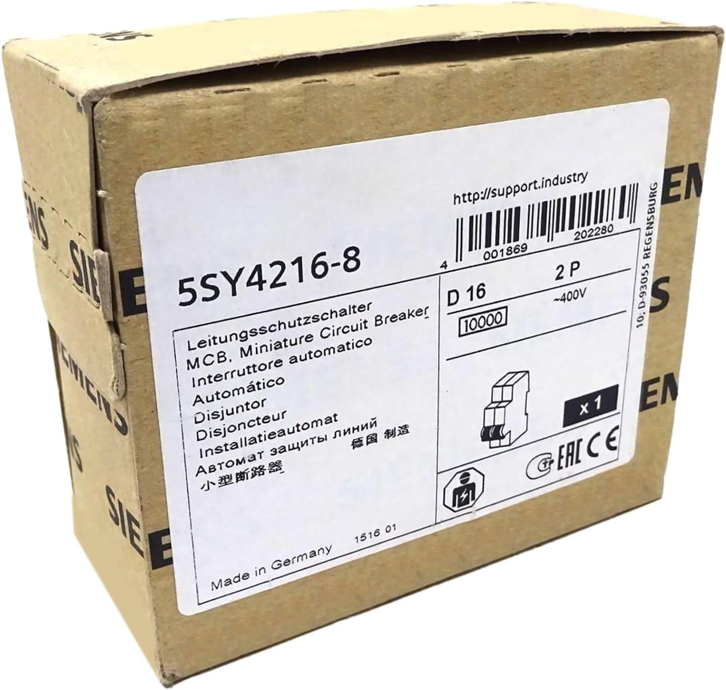 Disjoncteur 5SY4216-8 Siemens neuf en boîte scellée pour protection de circuit