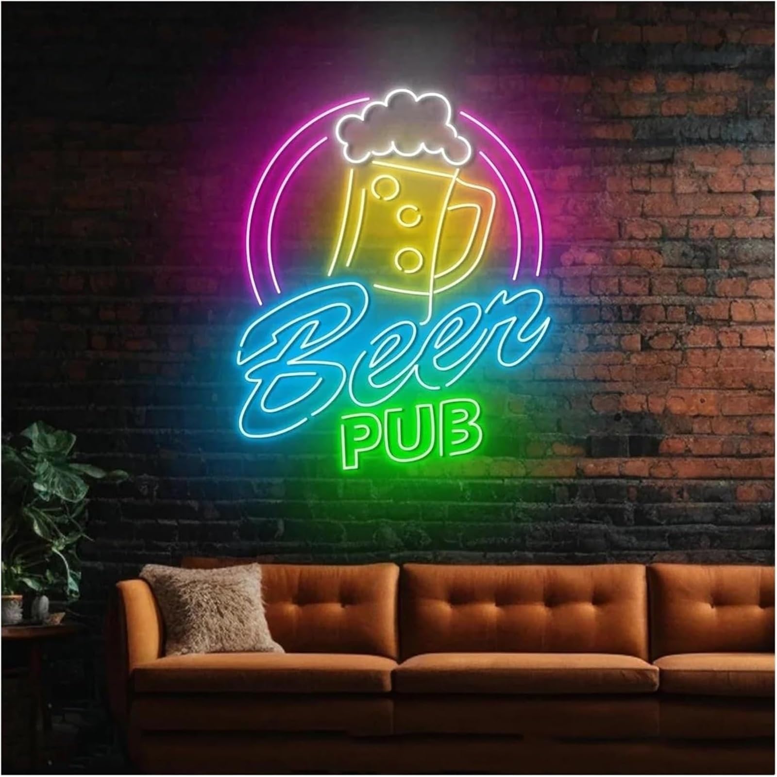 Segno di luce al neon Insegna al neon "Beer Pub" con scritta di benvenuto, ideale per una festa, 51 cm