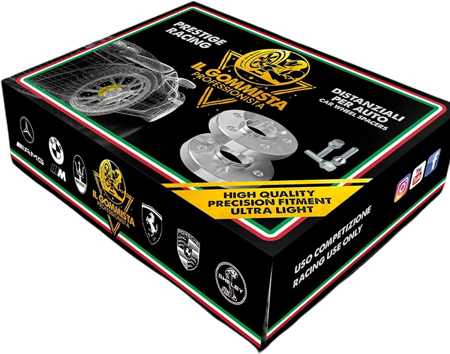 IGP 2 DISTANZIALI 16 mm 5x110 65.1 + 10 BULLONI compatibili con JEEP RENEGADE & COMPASS OK AUTO RUOTA CERCHI IN LEGA