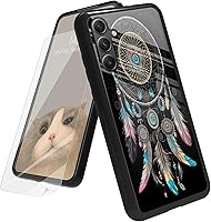 Vista 61 de Funda para Samsung Galaxy A12 5G con protector de pantalla, parte trasera de vidrio templado + TPU de silicona suave que absorbe los golpes