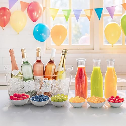 Miniatura 9 de Lifewit Cubo de hielo de 6.5 L para fiestas, 2 piezas (en 1 paquete), cubo portátil para bebidas para bar de cócteles, enfriador de champán de