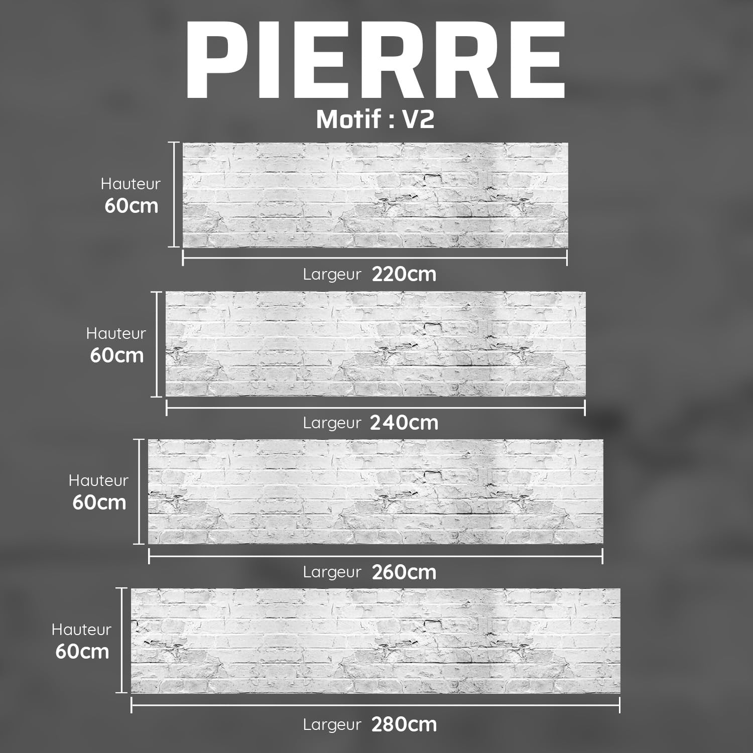 Dedeco Ścianka tylna kuchnia motyw: kamień V2, 3 mm aluminiowe płyty Dibond jako ochrona przed pryskaniem ściana kuchenna płyta kompozytowa wodoodporna, z lakierem UV błyszcząca, wszystkie podłoża, 220 x 60 cm