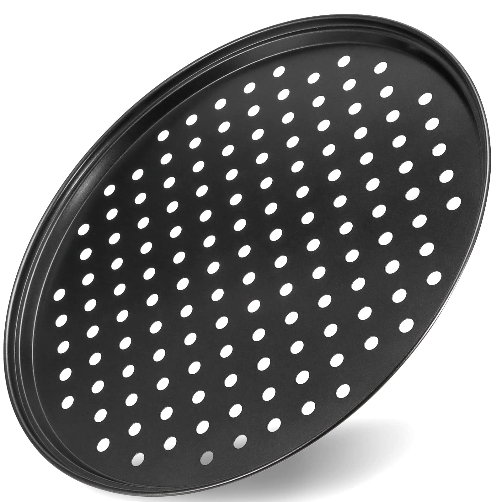 Teglie Pizza Rotonde Set Di 2 Teglie Per Pizza Antiaderenti In Acciaio Al Carbonio - Diametro 14 Cm, Per Forno, Ideali Per Pizze, Torte E Pane Teglia Tonda Pizza