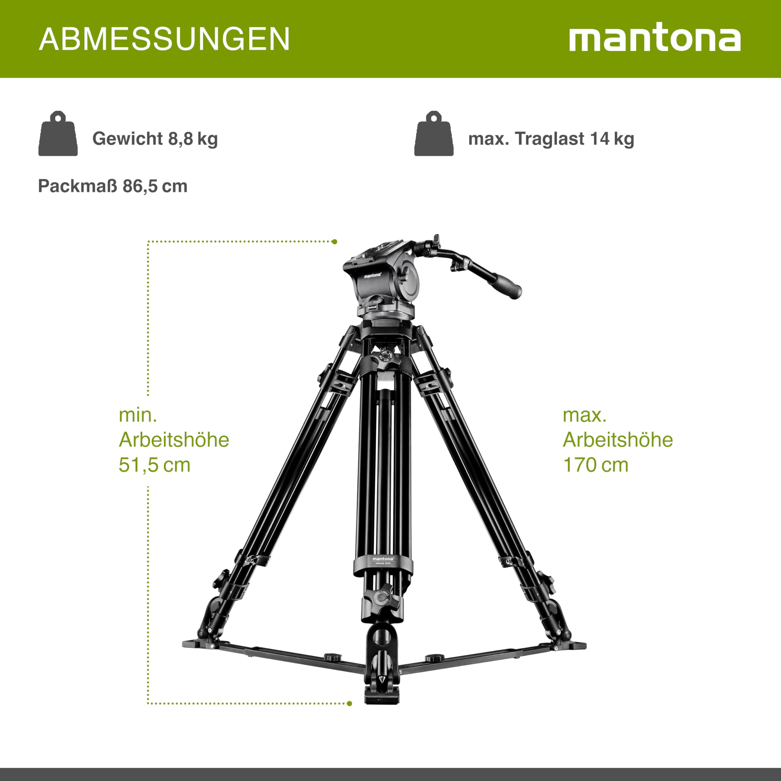 mantona 170 cm Dolomit 4000 statyw do wideo DSLR