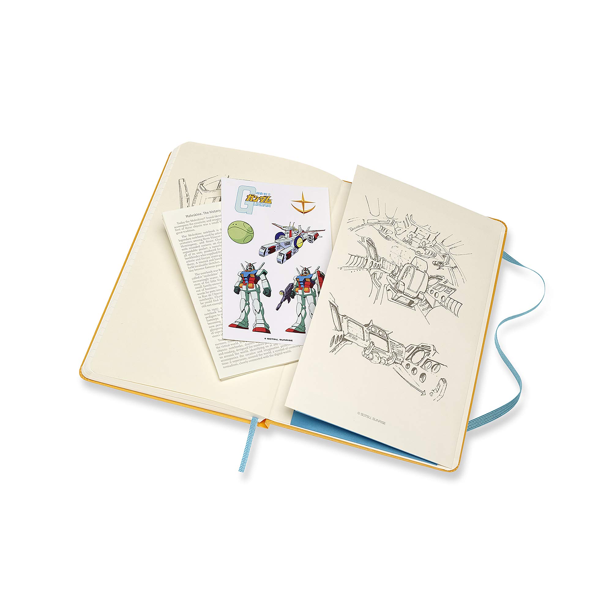 Moleskine - Carnet Gundam Edition Limitée - Carnet Couverture Rigide, Fermeture Elastique et Pages à Rayures - Couleur Orange - Grand Format 13 x 21 cm - 240 Pages
