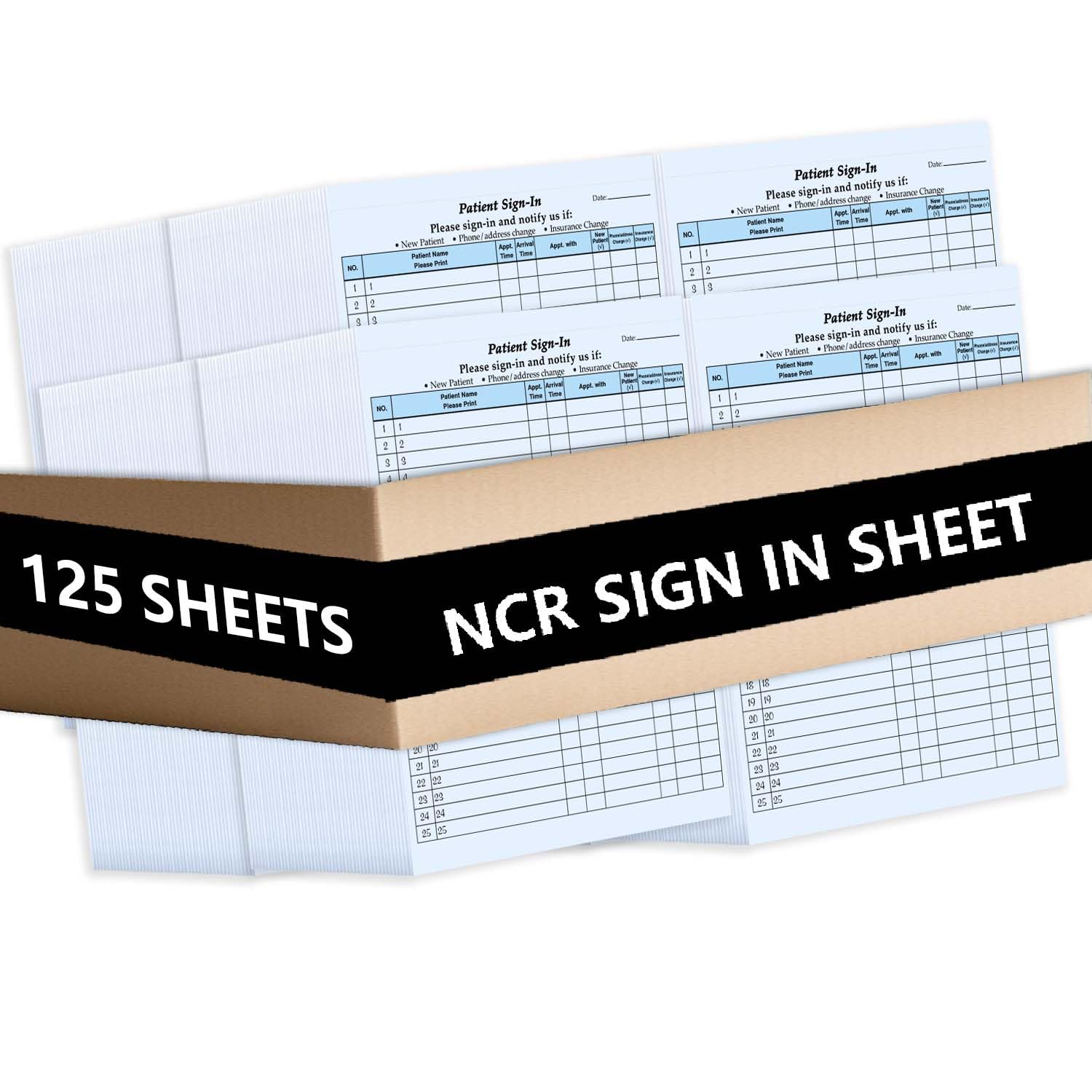 KIKIGO 125 Patient Sign in Sheets, HIPAA Compliant, Peel Off Adhesive Labels Carbonless 3 Part Forms for Privacy in Doctor Medical Dental Office