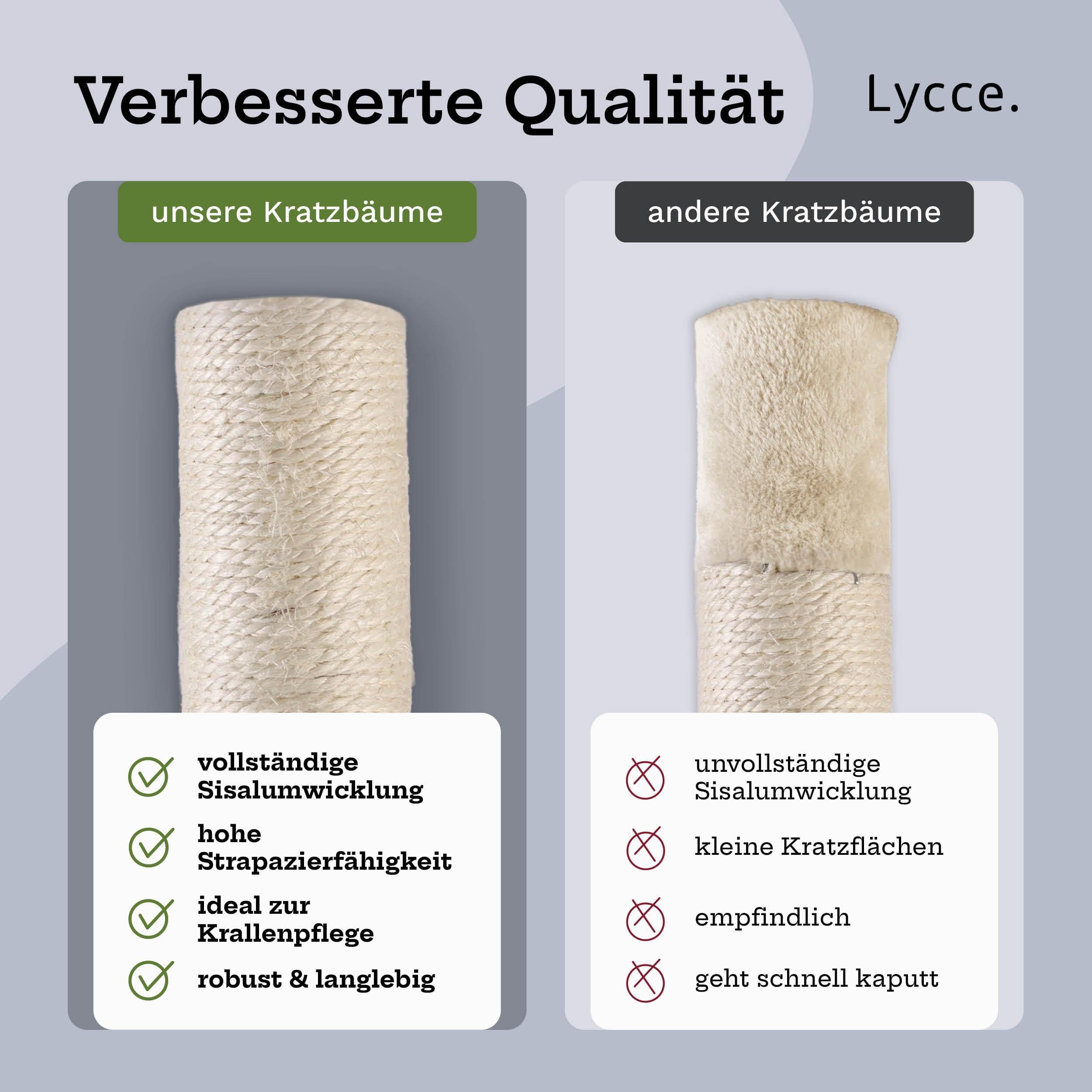 Lycce Katzenbaum Tower Kratzbaum deckenhoch Sisal Plüsch beige 230-260cm
