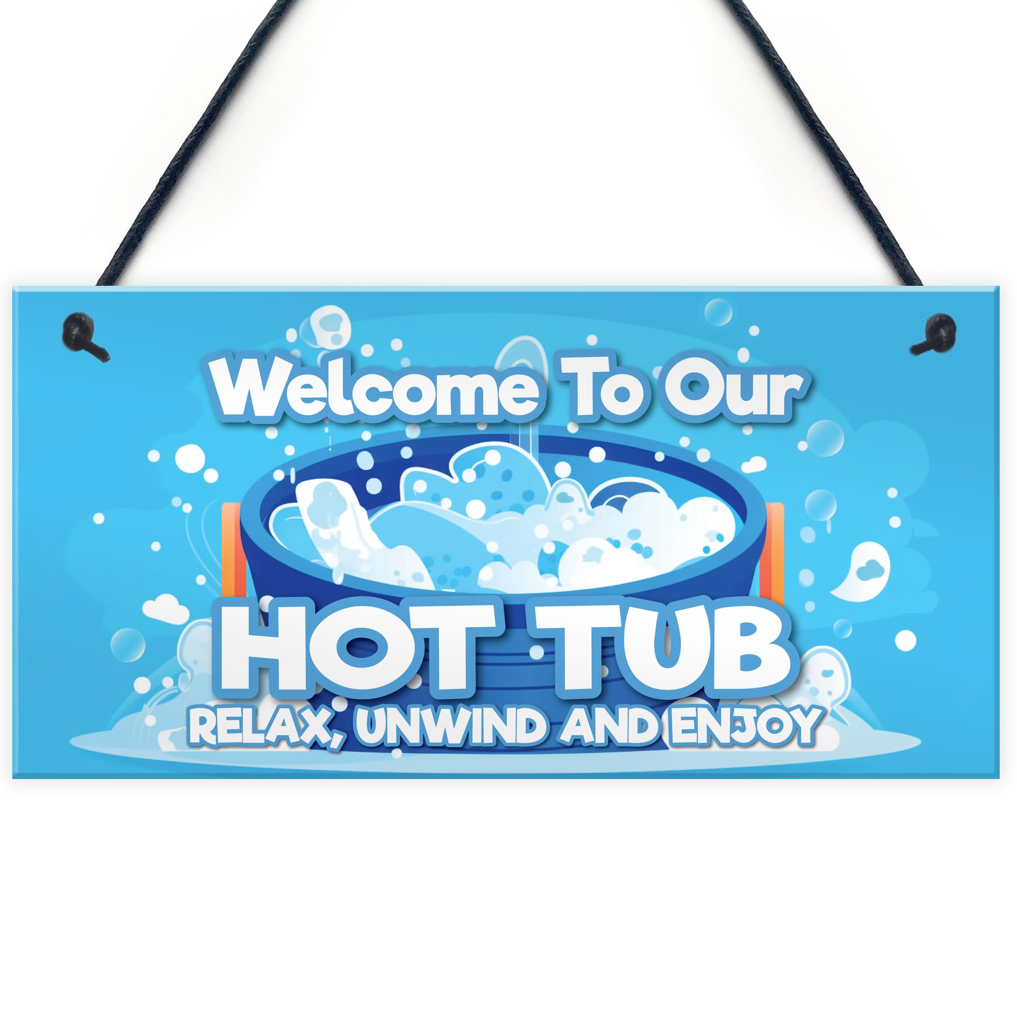 Red Ocean Welcome To Our Hot Tub Sign Hanging Wall Garden Shed Summerhouse Sign Hot Tub Accessories Gift For Men Women Home Decor Gift