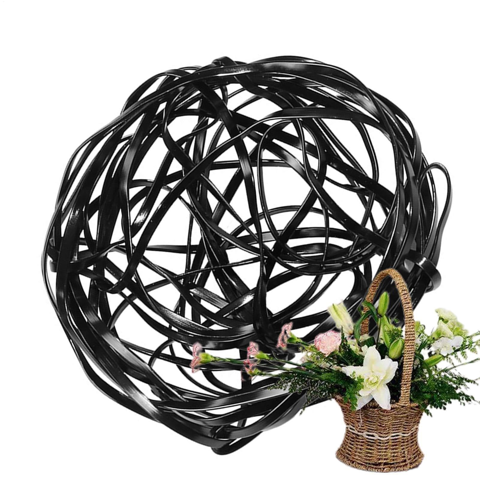 Ruhnjyg Flexible Flower Arranging Holder - Deformable Vase Flower Arrangement Fixed Grid, Aluminum Alloy Recyclable Wire Ball Flowers Fixed Tools For Homes, Shops - Black
