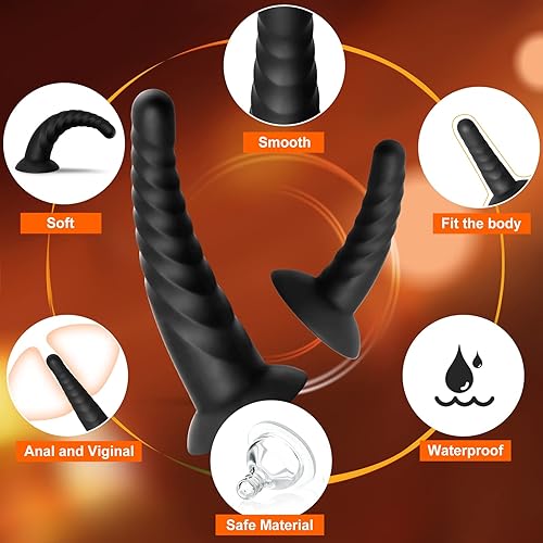 Miniatura 4 de Paquete de 3 tapones anales de silicona para adultos, juguetes sexuales anales para principiantes, jugadores avanzados con base de succión