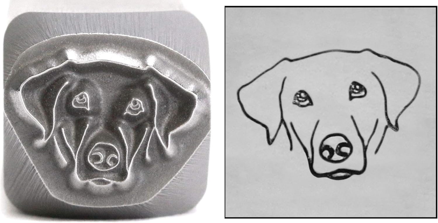Dog Face Metal Design Stamp, 8mm Puppy Doggy Canine Head Punch Stamping Tool for Hand Stamped DIY Jewelry Crafts - Beaducation Original Metal Design Stamps