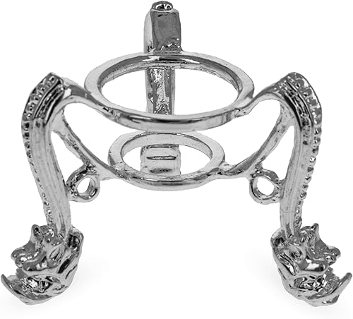 Miniatura 3 de BestPysanky Pantalla de soporte de esfera de huevo de metal en tono plateado